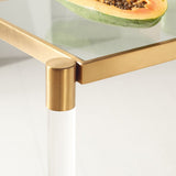 Kyla Acrylic Console Table Gold Acrylic / Stainless Steel / Glass SFV2543A