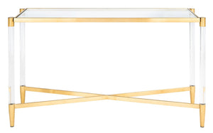 Kyla Acrylic Console Table Gold Acrylic / Stainless Steel / Glass SFV2543A