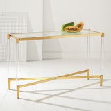 Kyla Acrylic Console Table Gold Acrylic / Stainless Steel / Glass SFV2543A