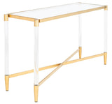 Kyla Acrylic Console Table Gold Acrylic / Stainless Steel / Glass SFV2543A