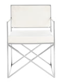 Safavieh Kian Velvet Directors Chair in White / Silver Couture SFV3501B