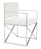Safavieh Kian Velvet Directors Chair in White / Silver Couture SFV3501B
