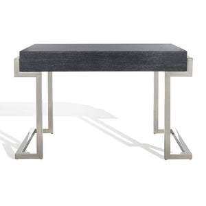 Safavieh Maia 2-Drawer Lacquer Desk Black Cerused Oak Metal / Wood SFV3504C