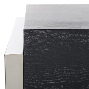 Safavieh Maia 2-Drawer Lacquer Desk Black Cerused Oak Metal / Wood SFV3504C