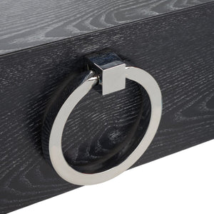 Safavieh Maia 2-Drawer Lacquer Desk Black Cerused Oak Metal / Wood SFV3504C