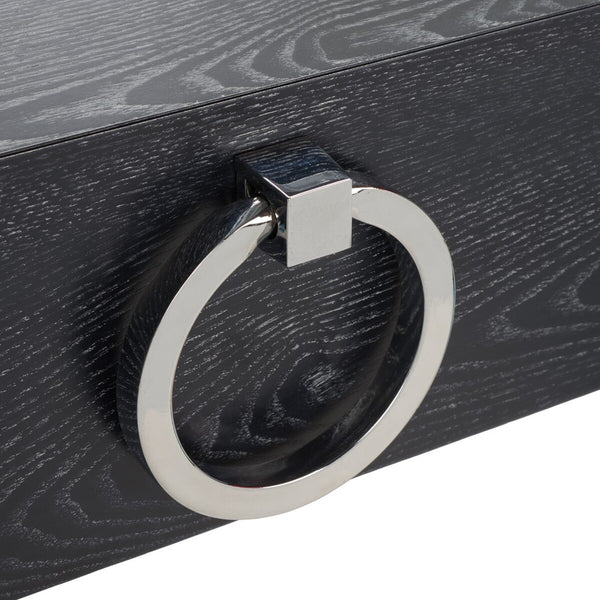 Safavieh Maia 2-Drawer Lacquer Desk Black Cerused Oak Metal / Wood SFV3504C