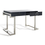 Safavieh Maia 2-Drawer Lacquer Desk Black Cerused Oak Metal / Wood SFV3504C