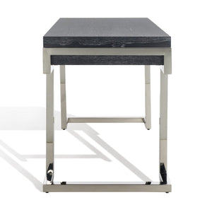 Safavieh Maia 2-Drawer Lacquer Desk Black Cerused Oak Metal / Wood SFV3504C