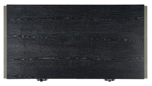 Safavieh Maia 2-Drawer Lacquer Desk Black Cerused Oak Metal / Wood SFV3504C