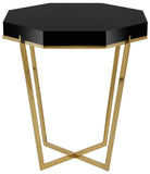 Safavieh Danna End Table Metal Black Brass Stainless Steel Wood MDF Couture SFV3510A 889048137608