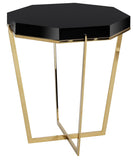 Safavieh Danna End Table Metal Black Brass Stainless Steel Wood MDF Couture SFV3510A 889048137608