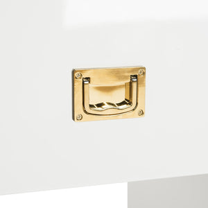 Lella Lacquer Side Table - Contemporary Accent Table with Polished Brass Hardware for Modern Interiors