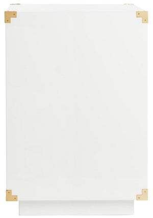 Lella Lacquer Side Table - Contemporary Accent Table with Polished Brass Hardware for Modern Interiors