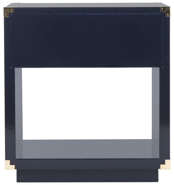 Lella Lacquer Side Table - Contemporary Accent Table with Polished Brass Hardware for Modern Interiors