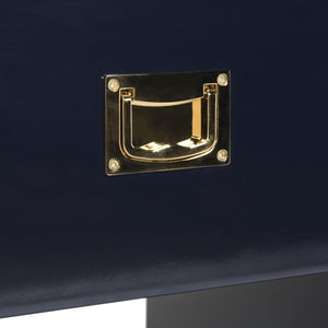Lella Lacquer Side Table - Contemporary Accent Table with Polished Brass Hardware for Modern Interiors