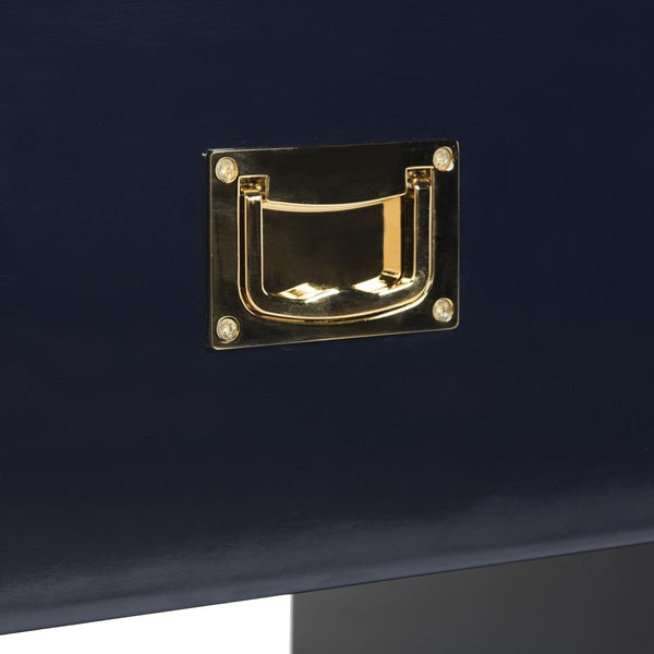Lella Lacquer Side Table - Contemporary Accent Table with Polished Brass Hardware for Modern Interiors