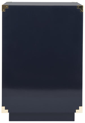 Lella Lacquer Side Table - Contemporary Accent Table with Polished Brass Hardware for Modern Interiors