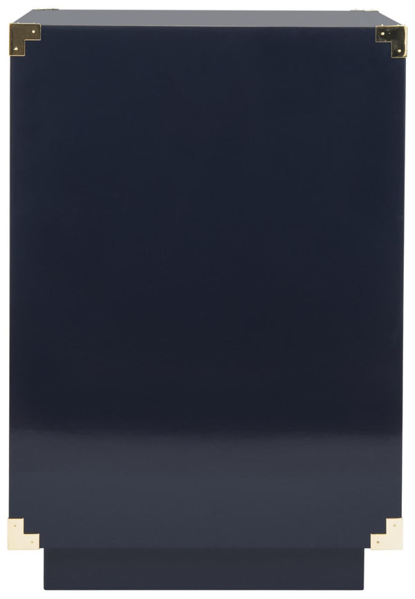 Lella Lacquer Side Table - Contemporary Accent Table with Polished Brass Hardware for Modern Interiors