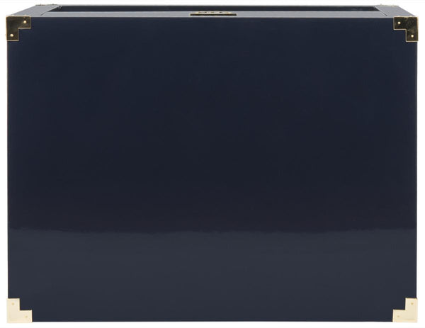 Lella Lacquer Side Table - Contemporary Accent Table with Polished Brass Hardware for Modern Interiors