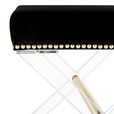Safavieh Jezebel Bench Acrylic X Black Brass Velvet Couture SFV3532A 889048339392