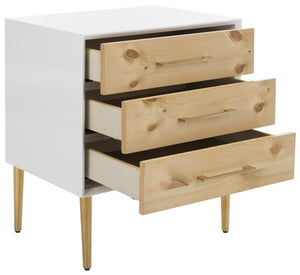 Vanda 3 Drawer Beetlewood Side Table
