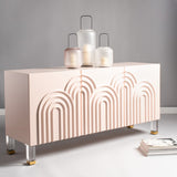 Safavieh Saturn Wave Acrylic Sideboard in Light Pink Couture SFV3562C