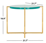 Safavieh Pluto Round Acrylic End Table in Sapphire / Gold Couture SFV3566A