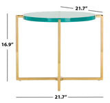 Safavieh Pluto Round Acrylic End Table in Sapphire / Gold Couture SFV3566A