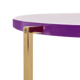 Safavieh Pluto Round Acrylic End Table in Amethyst / Gold Couture SFV3566B