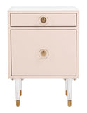 Safavieh Harry 2 Drawer Side Table in Light Pink / Gold Couture SFV3568A