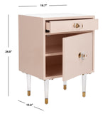 Safavieh Harry 2 Drawer Side Table in Light Pink / Gold Couture SFV3568A