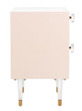 Safavieh Harry 2 Drawer Side Table in Light Pink / Gold Couture SFV3568A