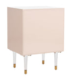 Safavieh Harry 2 Drawer Side Table in Light Pink / Gold Couture SFV3568A