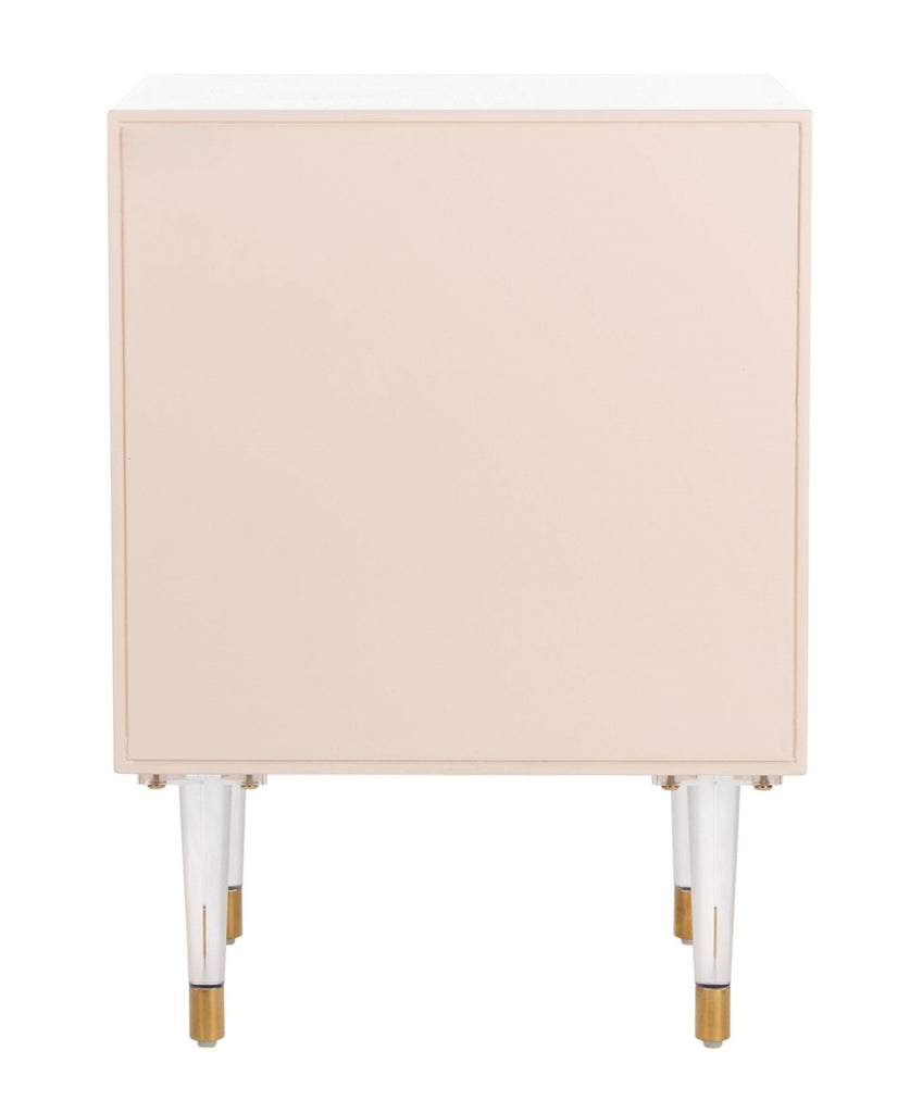 Safavieh Harry 2 Drawer Side Table in Light Pink / Gold Couture SFV3568A