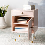 Safavieh Harry 2 Drawer Side Table in Light Pink / Gold Couture SFV3568A