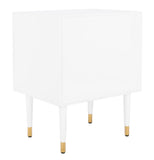 Safavieh Neptune 2 Drawer Side Table in White / Gold Couture SFV3570A