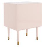 Safavieh Neptune 2 Drawer Side Table in Light Pink / Gold Couture SFV3570B