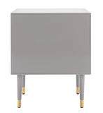 Safavieh Neptune 2 Drawer Side Table in Grey / Gold Couture SFV3570C