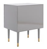 Safavieh Neptune 2 Drawer Side Table in Grey / Gold Couture SFV3570C