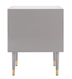 Safavieh Neptune 2 Drawer Side Table in Grey / Gold Couture SFV3570C