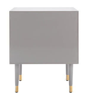 Safavieh Neptune 2 Drawer Side Table Grey / Gold Wood / Metal SFV3570C