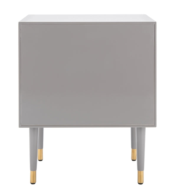 Safavieh Neptune 2 Drawer Side Table Grey / Gold Wood / Metal SFV3570C