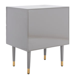 Safavieh Neptune 2 Drawer Side Table Grey / Gold Wood / Metal SFV3570C