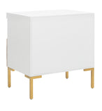 Safavieh Sylvie 1 Drawer Side Table in White / Gold Couture SFV3575A