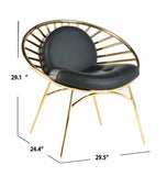 Safavieh Nina Hoop Chair in Black / Gold Couture SFV3578A