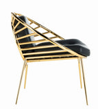 Safavieh Nina Hoop Chair in Black / Gold Couture SFV3578A