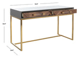 Safavieh Marty Modern Desk in Grey / Gold Couture SFV3580A