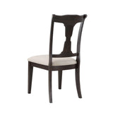 Jasmyn Wood Dining Chair Dark Walnut / Beige Wood / Fabric SFV4120A-SET2