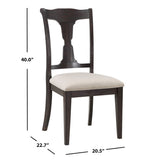 Jasmyn Wood Dining Chair Dark Walnut / Beige Wood / Fabric SFV4120A-SET2