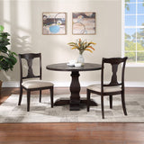 Jasmyn Wood Dining Chair Dark Walnut / Beige Wood / Fabric SFV4120A-SET2